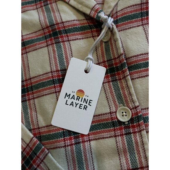 NWT Marine Layer Pajama Flannel Classic PJ Top Red Plaid Womens Size XL $74 - Picture 4 of 9